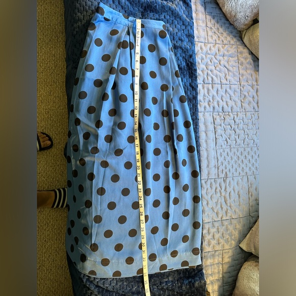 Blue black polka dot midi skirt - size 16 - Picture 5 of 5